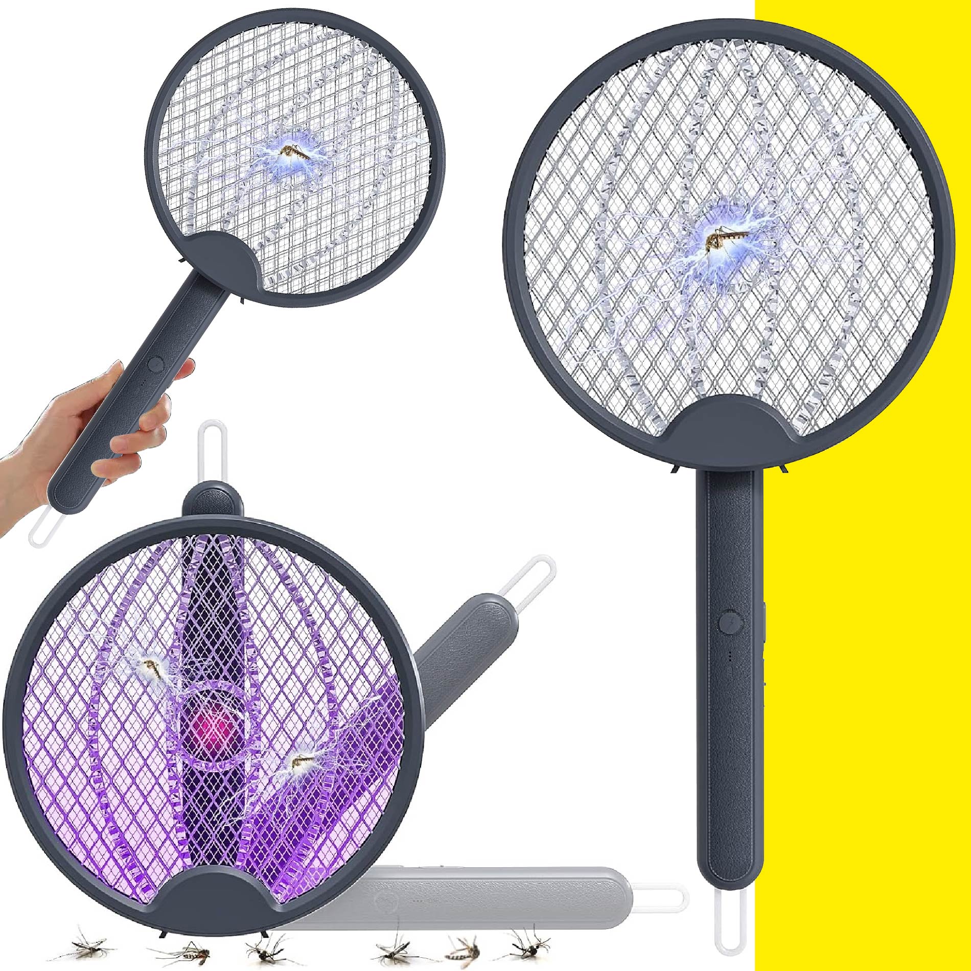 Miniatura 4 de Raqueta Mata Zancudos Plegable Colgante